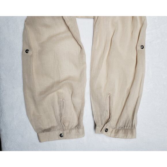 Krazy Kat Womens XL Light Khaki Cotton Tunic Top Crochet Button Front Boho Style - Picture 6 of 12